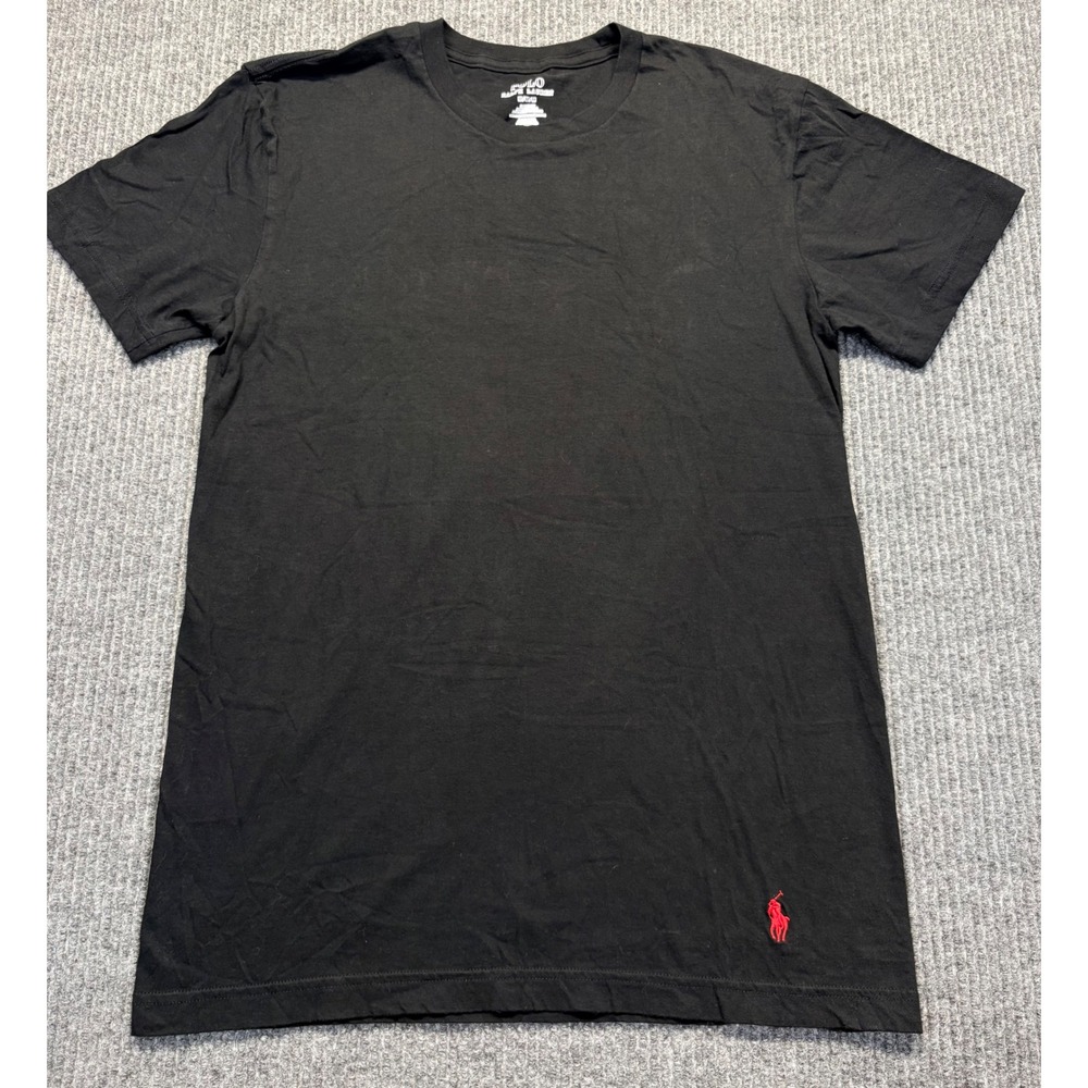 Polo Ralph Lauren Mens Classic Fit Black T-Shirt Red Pony Logo Size Medium
